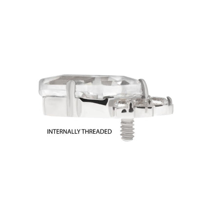 Invictus Titanium Internally Threaded Prong Set Kite Shape CZ Top with 5-Cluster Round CZ