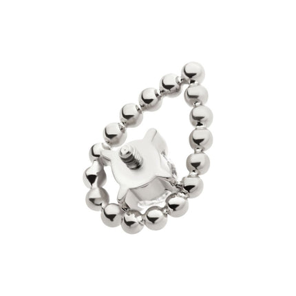Invictus Titanium Internally Threaded Hollow Teardrop Shape Beads with Prong Set CZ Top