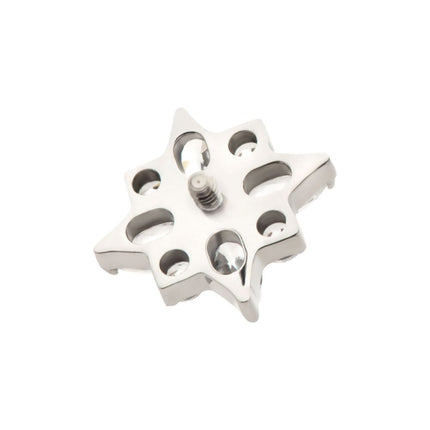 Invictus Titanium Internally Threaded with 4 Marquise & 4 Round CZ Flower Shape Top