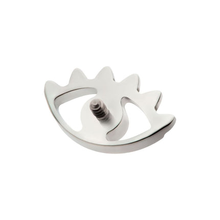 Invictus Titanium Internally Threaded with 2mm Bezel Set Round CZ Gem Evil Eye Top