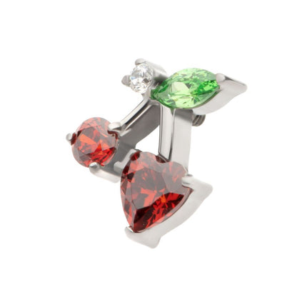 Invictus Titanium Internally Threaded Prong Set Multi Gem Cherry Top