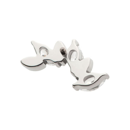 Invictus Titanium Internally Threaded Oscillating Marquise CZ Gem 6-Cluster Top