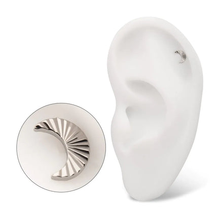 Invictus Titanium Internally Threaded Corrugated Crescent Moon Top