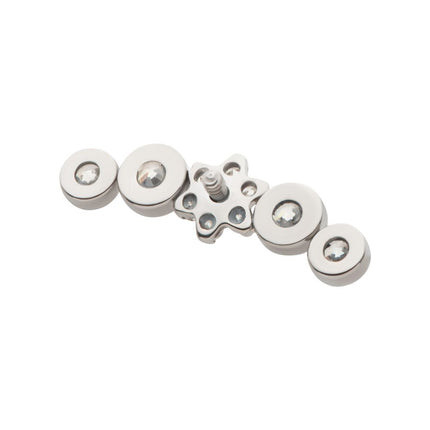 Invictus Titanium Internally Threaded Prong Set Flower with Bezel Set Round CZ/Opal Cluster Top