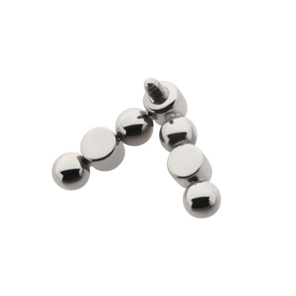 Invictus Titanium Internally Threaded Beads & Bezel Set Round CZ Cluster Chevron Top