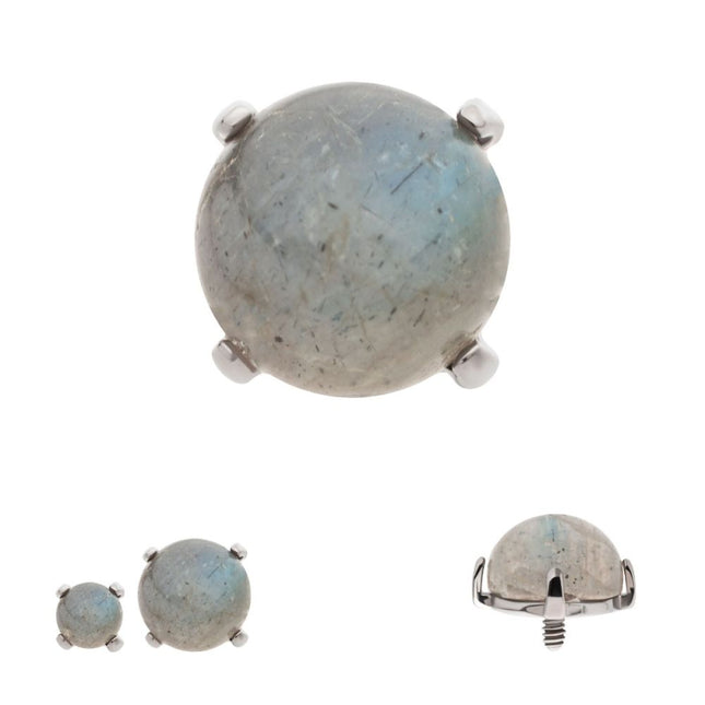 Invictus Titanium Internally Threaded Prong Set Natural Labradorite Stone Top