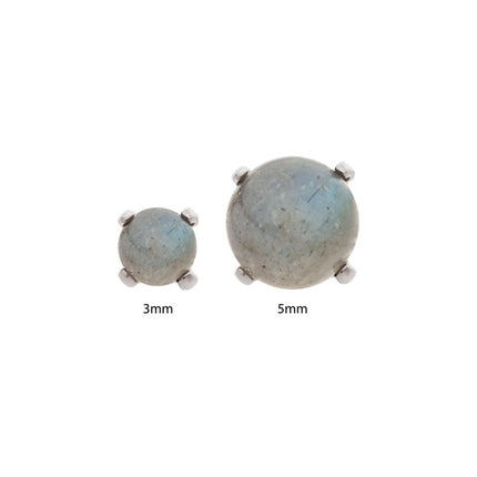 Invictus Titanium Internally Threaded Prong Set Natural Labradorite Stone Top