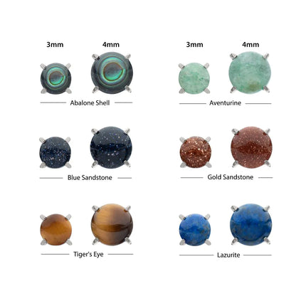 Invictus Titanium Internally Threaded 4-Prong Round Natural Stone Top