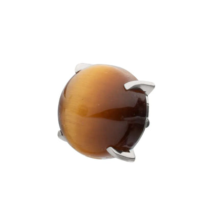 Invictus Titanium Internally Threaded 4-Prong Round Natural Stone Top