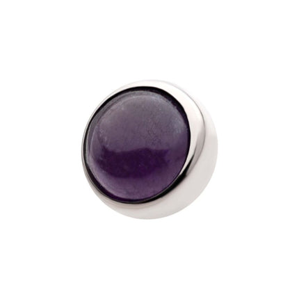 Invictus Titanium Internally Threaded Bezel Set Natural Amethyst Stone Top