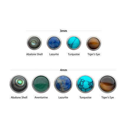 Invictus Titanium Internally Threaded Bezel Set Round Natural Stone Top