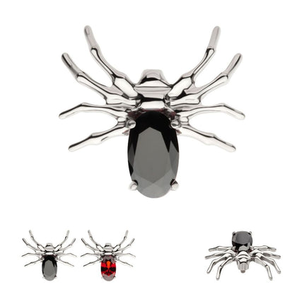Invictus Titanium Internally Threaded Spider Top with 4-Prong Oval CZ