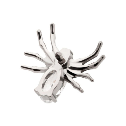 Invictus Titanium Internally Threaded Spider Top with 4-Prong Oval CZ
