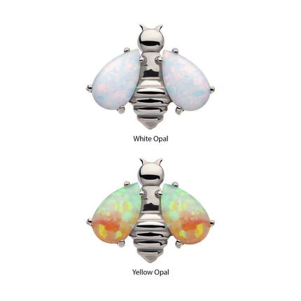 Invictus Titanium Internally Threaded Bee with Opal Wings Top