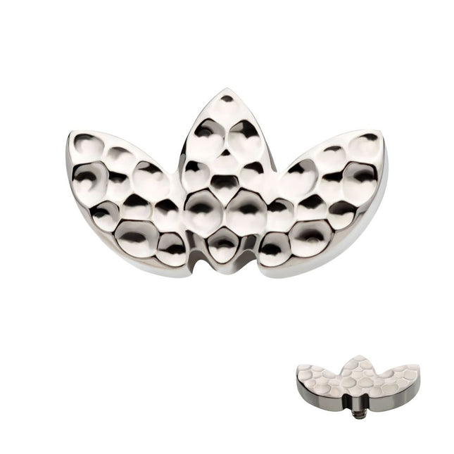 Invictus Titanium Internally Threaded Hammered Marquise 3-Cluster Top