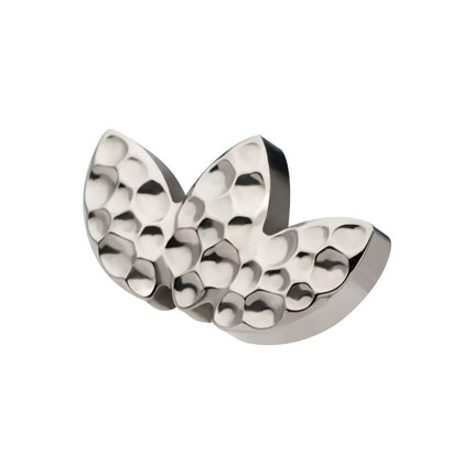 Invictus Titanium Internally Threaded Hammered Marquise 3-Cluster Top