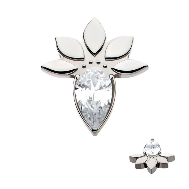 Invictus Titanium Internally Threaded Marquise Cluster Fan Shape with Teardrop CZ Top