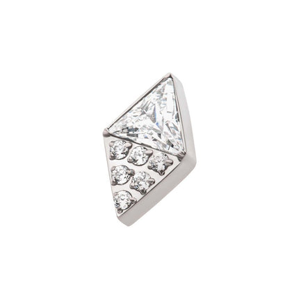 Invictus Titanium Internally Threaded Triangle & Round CZ Rhombus Shape Top