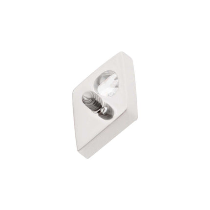 Invictus Titanium Internally Threaded Triangle & Round CZ Rhombus Shape Top