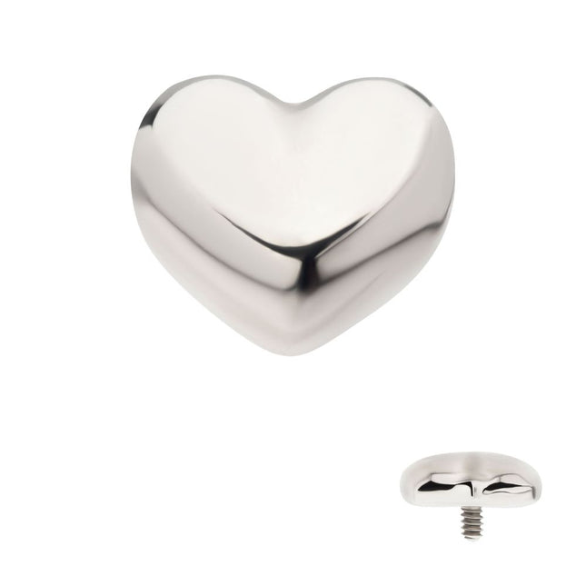 Invictus Titanium Internally Threaded Puffed Heart Top