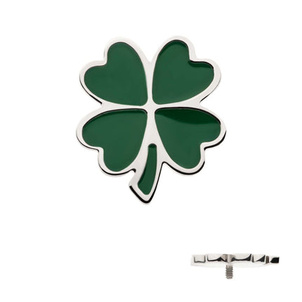 Invictus Titanium Internally Threaded Enamel 4-Leaf Clover Top