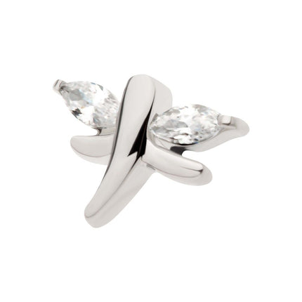 Invictus Titanium Internally Threaded Prong Set Marquise CZ Dragonfly Top