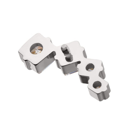 Invictus Titanium Internally Threaded Prong Set Princess Cut Gem Staggered 4-Cluster Top