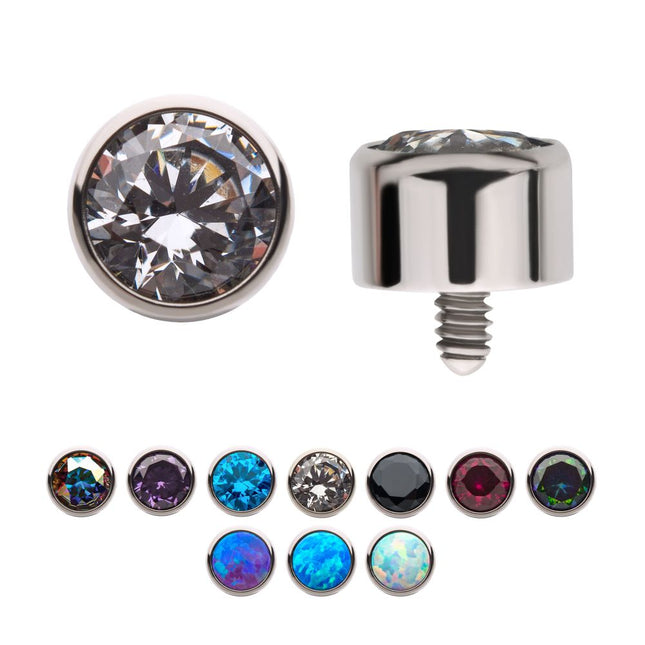 Invictus 14g Titanium Internally Threaded with Bezel Set AAA CZ Top