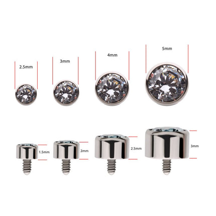 Invictus 14g Titanium Internally Threaded with Bezel Set AAA CZ Top