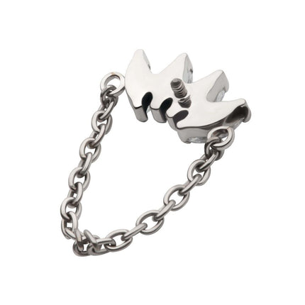 Invictus Titanium Internally Threaded 4-Cluster Marquise AAA CZ Top with Dangle Chain