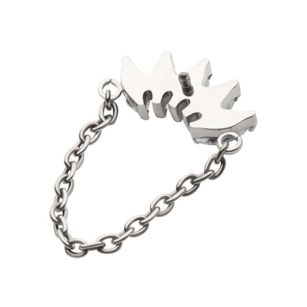 Invictus Titanium Internally Threaded 5-Cluster Marquise AAA CZ Top with Dangle Chain