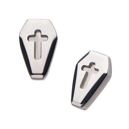 Invictus Titanium Internally Threaded with Engraved Cross Coffin Top