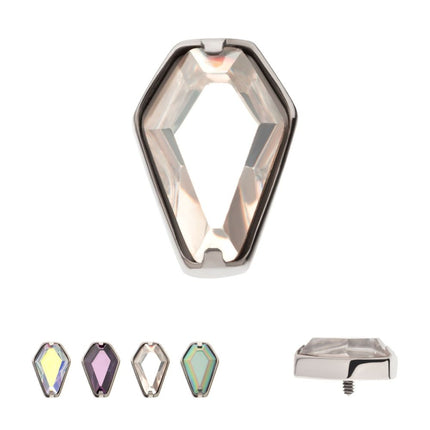 Invictus Titanium Internally Threaded Prong Set Coffin Shape CZ Top