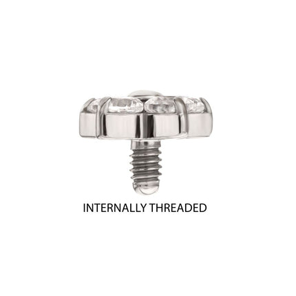 Invictus 14g Titanium Internally Threaded Prong Set Gem 5-Petal Flower Top