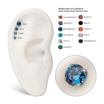 Invictus Titanium Internally Threaded Low Profile 4 Prong Round Gem Top