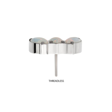 Invictus Titanium Threadless Triple Marquise Opalite Cluster Top