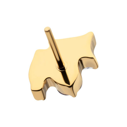 Invictus 24Kt Gold PVD Titanium Threadless "Harmony Cluster" Prong Set Gem Top