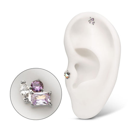 Invictus Titanium Threadless "Harmony Cluster" Prong Set Gem Top