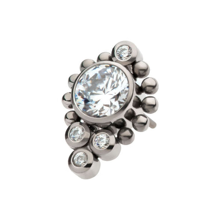 Invictus Titanium Threadless Bezel Set Gem/Opal Beaded Cluster Top