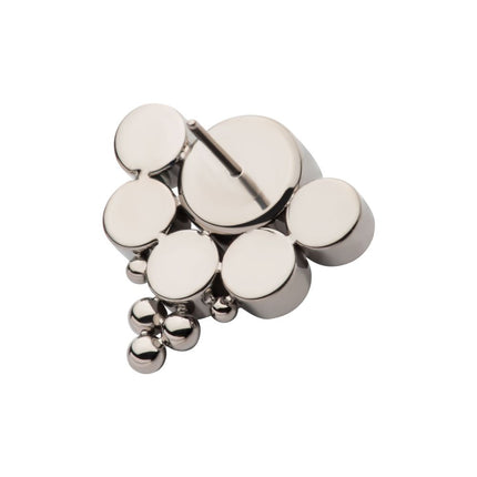 Invictus Titanium Threadless Tri-bead end with 4mm & 2.5mm Bezel Set AAA Clear CZ/Opal Cluster Top