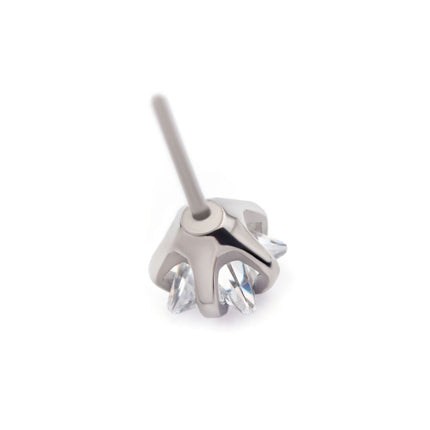Invictus Titanium Threadless with Prong Set CZ Star Shape Top
