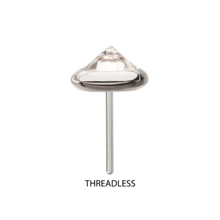 Invictus Titanium Threadless Round Bezel Set Inverse Gem Top