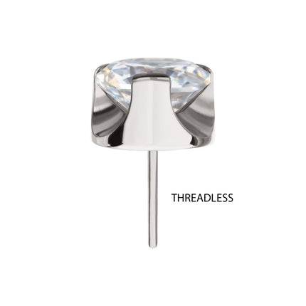 Invictus Titanium Threadless Semi-Bezel Set Gem Top