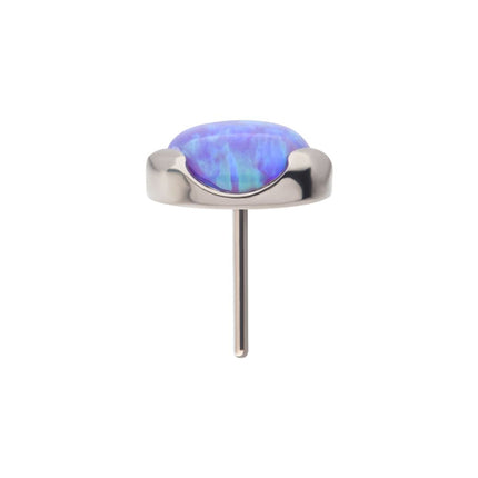 Invictus Titanium Threadless with Prong Set Semi-Bezel Opal Low Profile Top