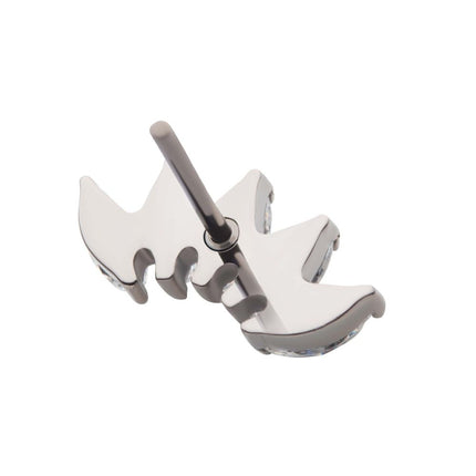 Invictus Titanium Threadless with Prong Set Marquise CZ 5-Cluster Top