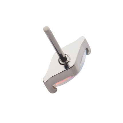 Invictus Titanium Threadless with 2-Prong Marquise Opal Top