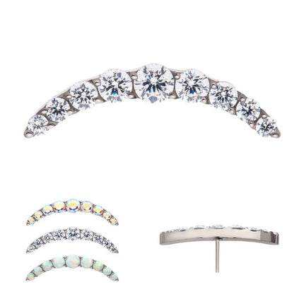 Invictus Titanium Threadless Prong Set Round CZ/Opal 9-Cluster Top