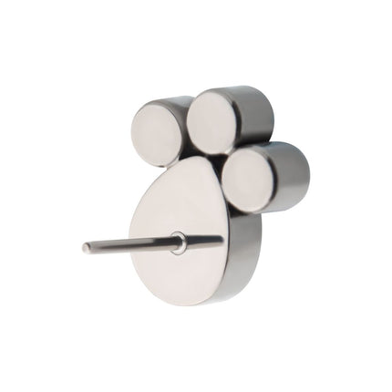 Invictus Titanium Threadless with Clustered Bezel Set Teardrop & Round CZ Top