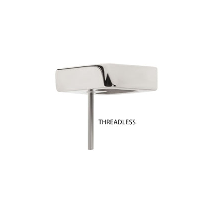 Invictus Titanium Threadless Rhombus Shape with Clear CZ Top