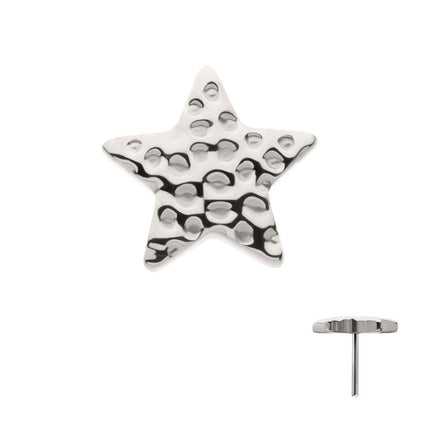Invictus Titanium Threadless Hammered Star Top